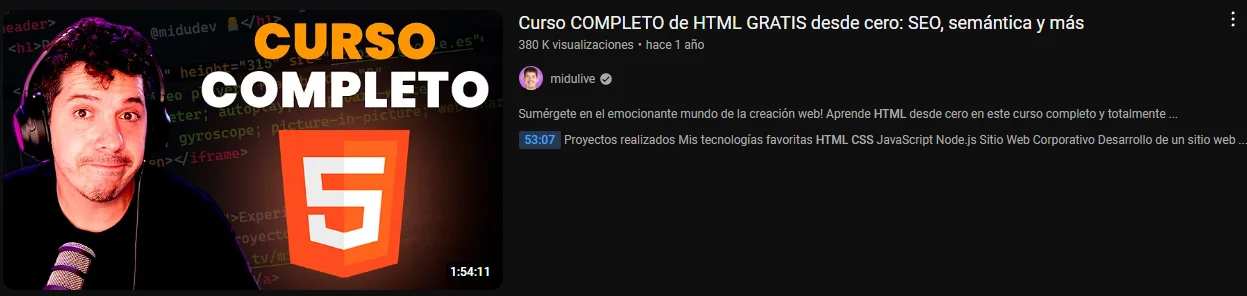 Imagen curso HTML Midu